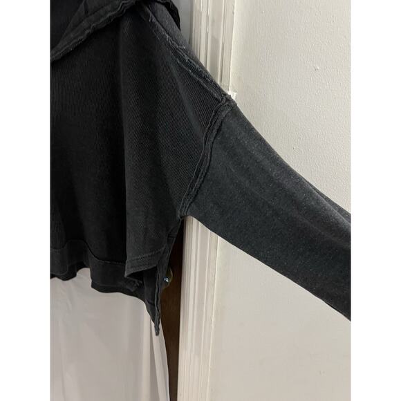 Anthropologie Daily Practice Gray Waffle Knit Oversized Top Sz L - Picture 5 of 6